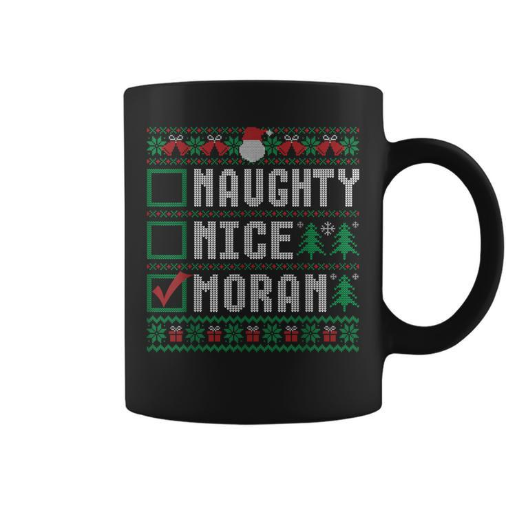 Moran Family Name Xmas Naughty Nice Moran Christmas List Coffee Mug