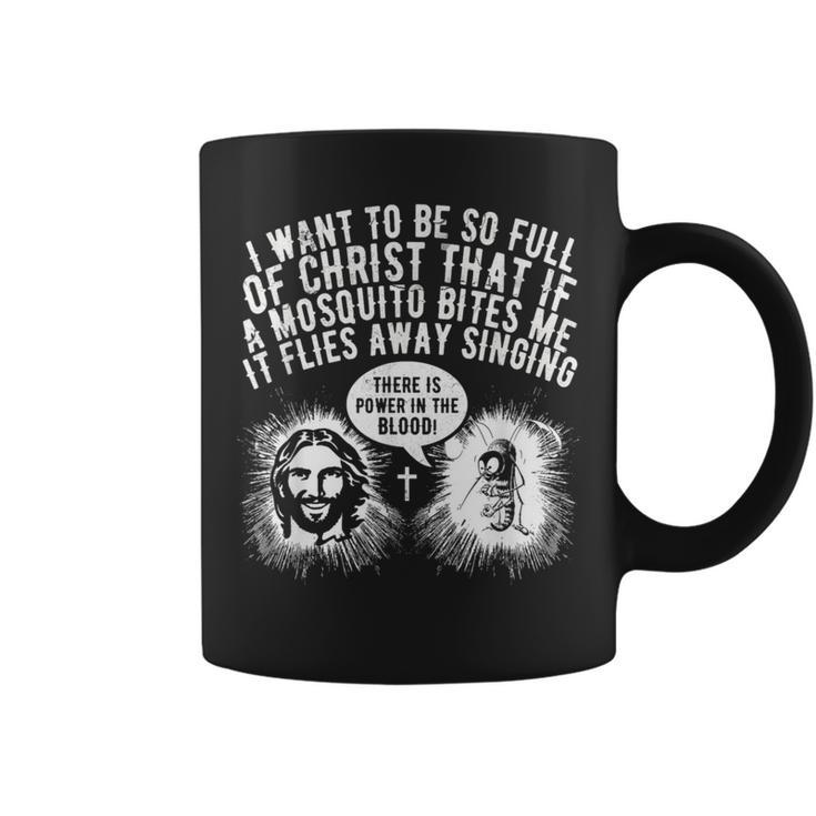 Mosquito Joke Christian Bible Jesus Power In The Blood Coffee Mug