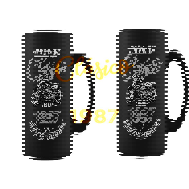Motero Todo Un Clásico Nacido En 1987 35 Años Cumpleaños Taza de café