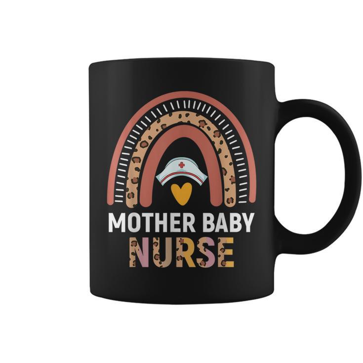 Mother Baby Nurse Leopard Rainbow Rn Registered Nurse Coffee Mug