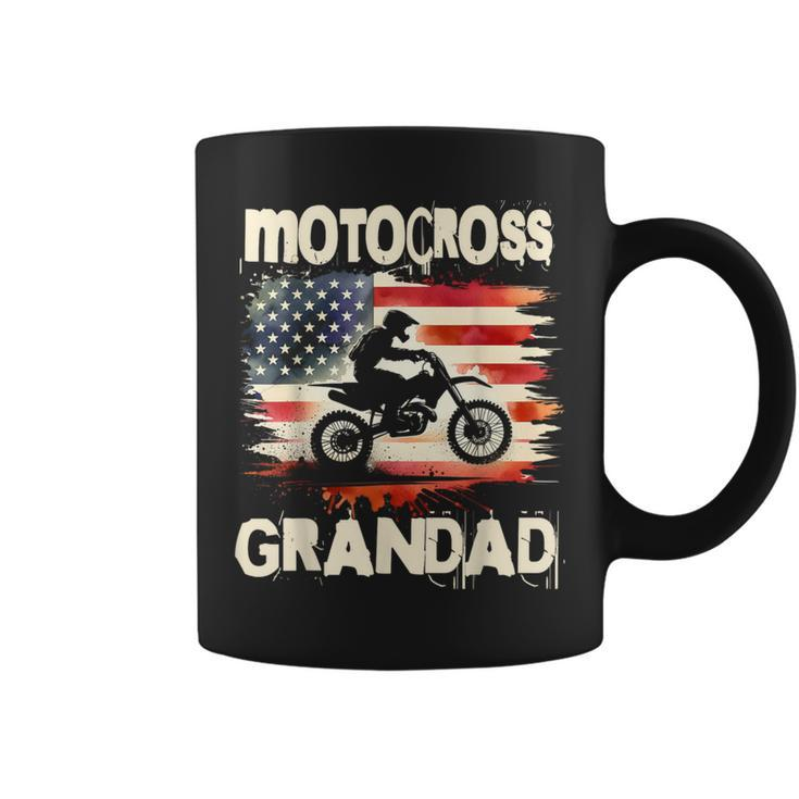 Motocross Grandad Vintage American Flag Motorbike Coffee Mug