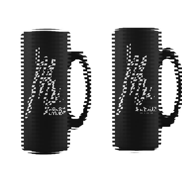 Mr Est 2024 Just Married Wedding Hubby Mr & Mrs Couple Men Coffee Mug