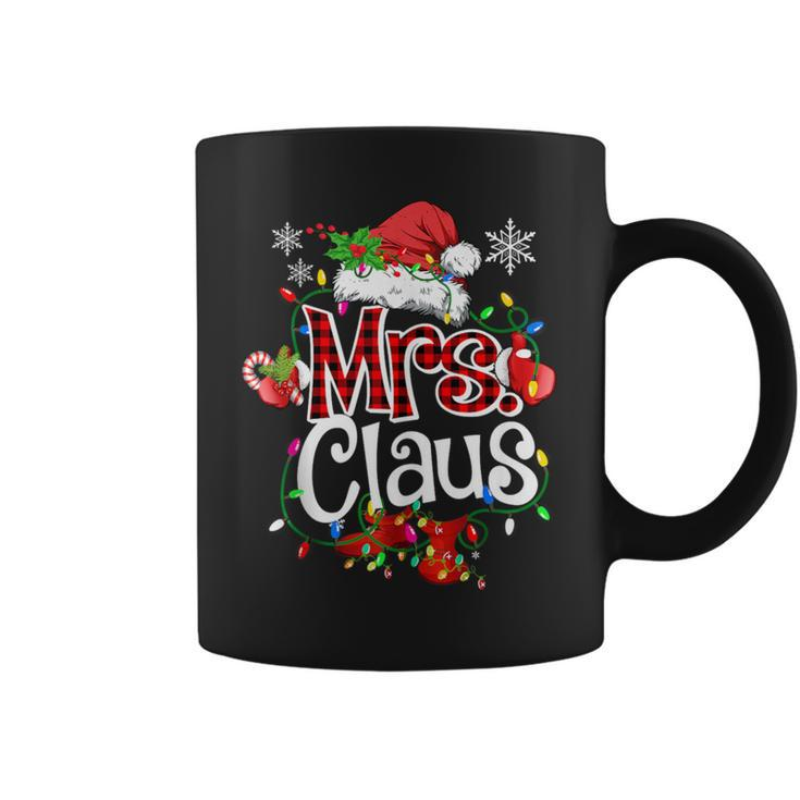 Mr And Mrs Claus Couples Santa Christmas Lights Pajamas Coffee Mug