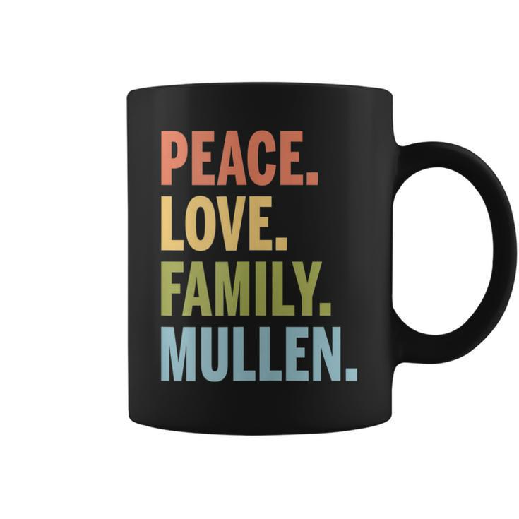 Mullin Last Name Peace Love Family Matching Coffee Mug