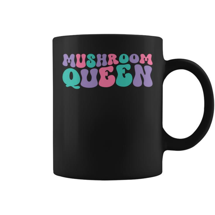 Mushroom Queen Mushrooms Retro Vintage Wavy Groovy Coffee Mug