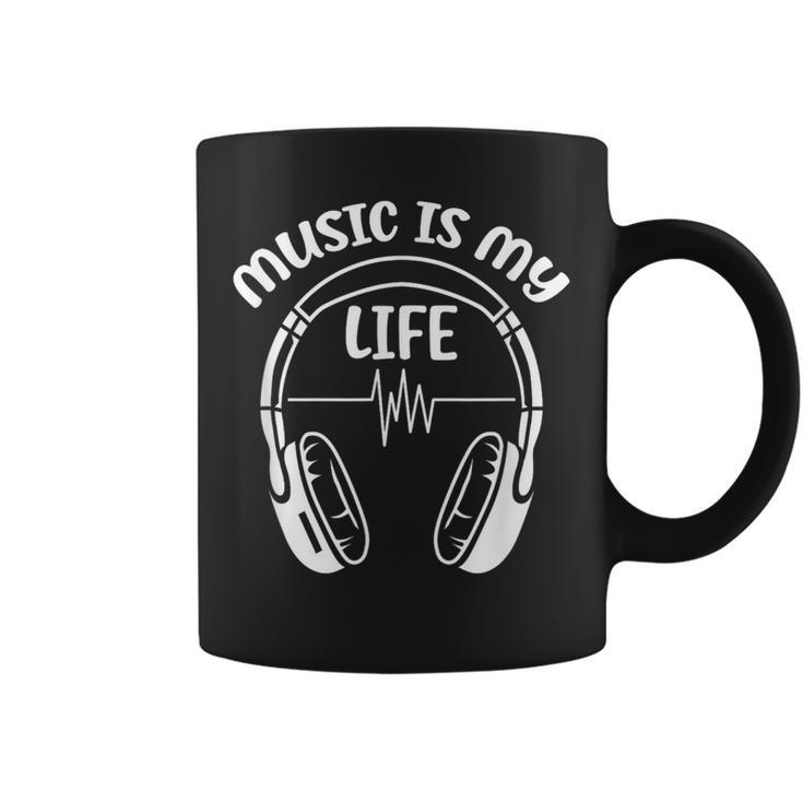 Music Is My Life Headphone Musician Dj Music Lover Coffee Mug