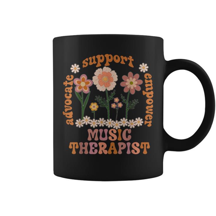 Music Therapist Music Therapy Flowers Advocate Empower Coffee Mug