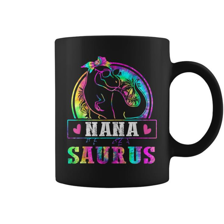 Nanasaurus Dinosaur Nana Saurus Family Matching Tie Dye Coffee Mug
