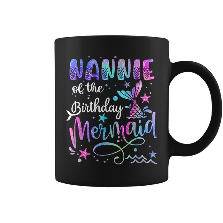 Nannie Of The Birthday Mermaid Matching Family Father's Day Coffee Mug