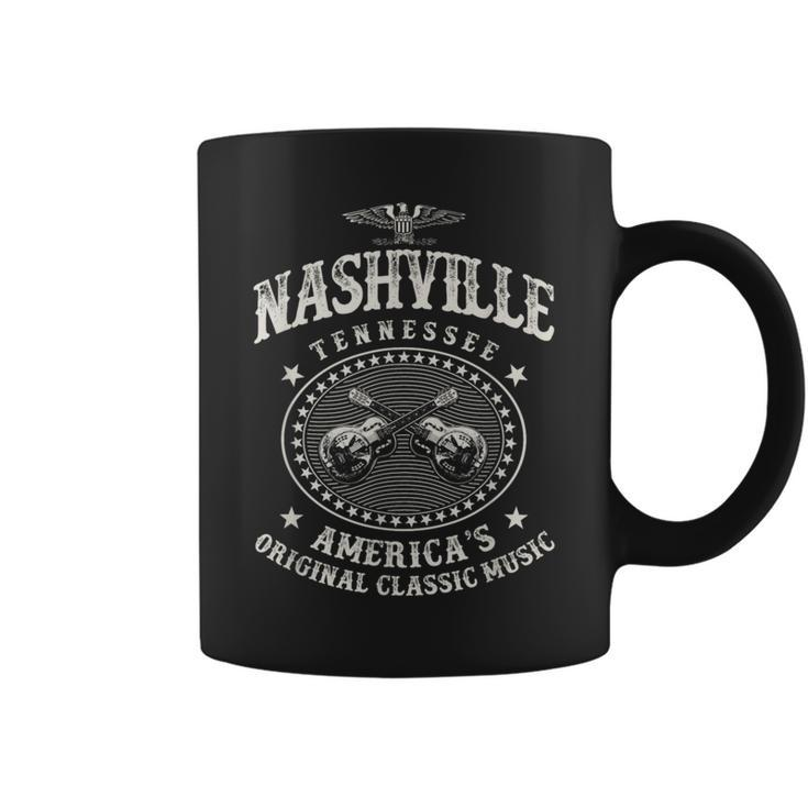 Nashville Music City Usa Guitar Vintage Coffee Mug