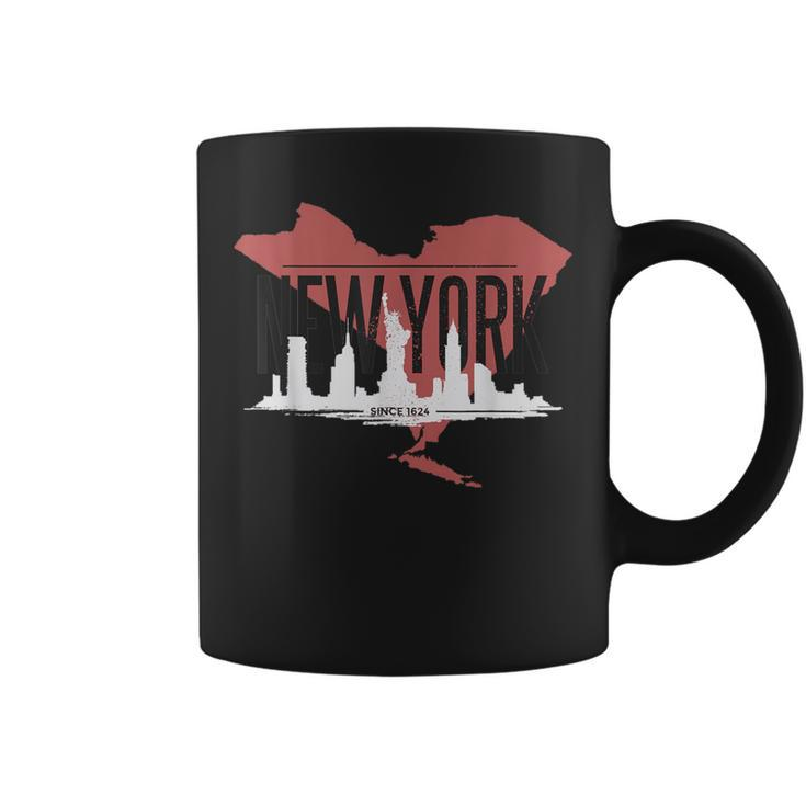 New York City Since 1624 Skyline State Map Ny Nyc Coffee Mug