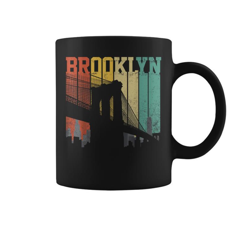 New York City Brooklyn Bridge Vintage Retro Skyline Nyc Ny Coffee Mug