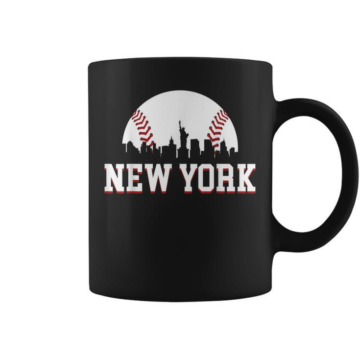 New York City Skyline Downtown Cityscape Baseball Sports Fan Coffee Mug