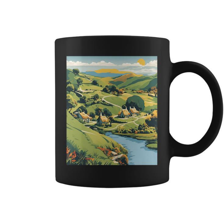 New Zealand Hobbiton Tranquility Graphic Coffee Mug