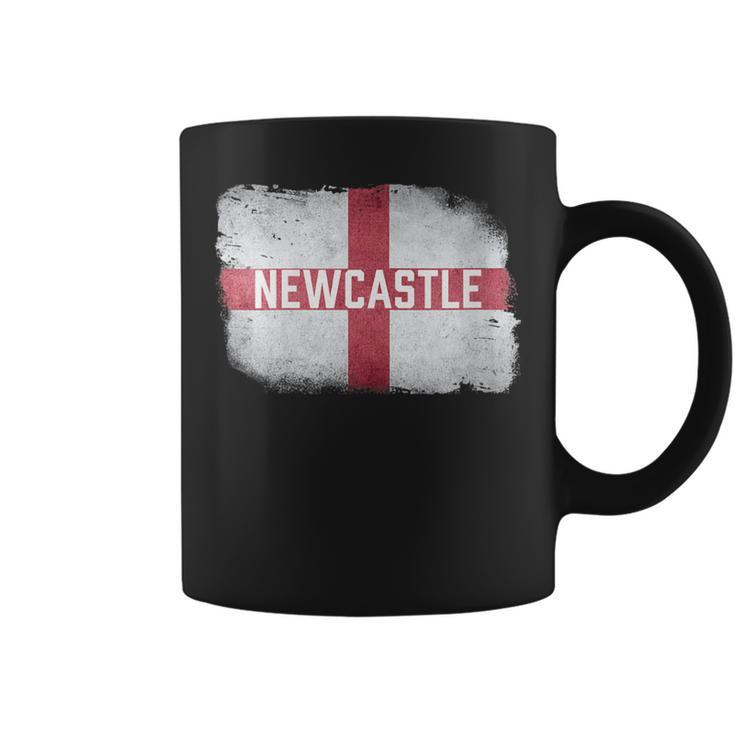 Newcastle St George's Cross England Flag Vintage Souvenir Coffee Mug