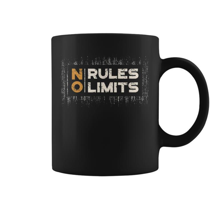 No Rule Limit Black Vintage Free Life Text Extreme Graphic Coffee Mug
