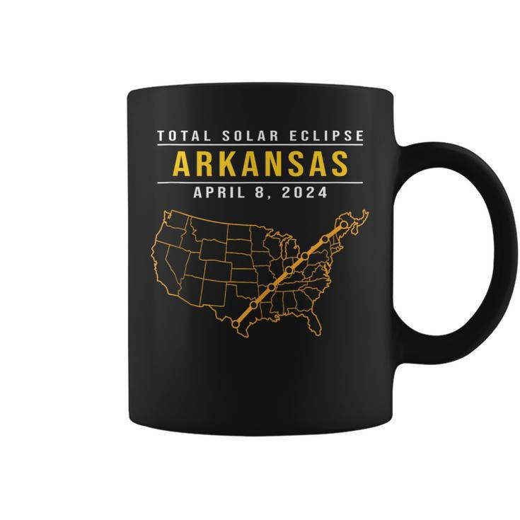 North America Total Solar Eclipse 2024 Arkansas Usa Map Coffee Mug