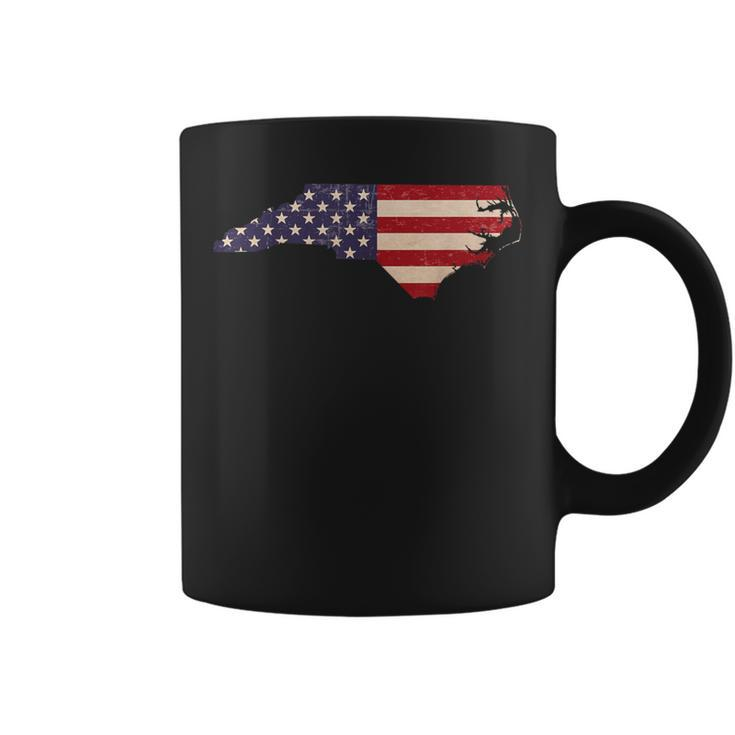 North Carolina American Flag Vintage Coffee Mug