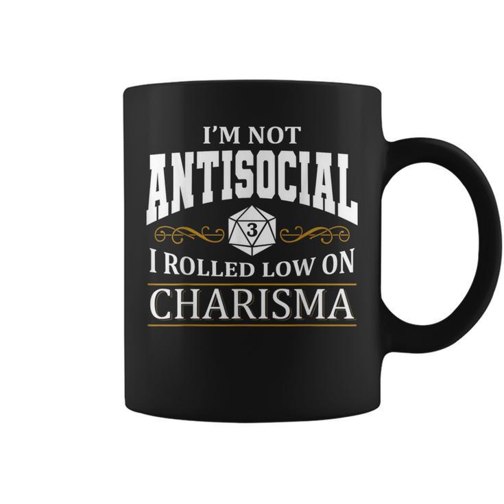 Not Antisocial Rolled Low Charisma Rpg Loves Dragons Coffee Mug