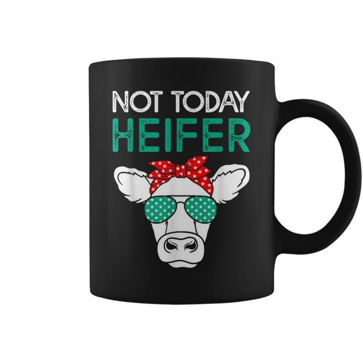 Not Today Heifer Heifers With Green Glasses Cow Coffee Mug