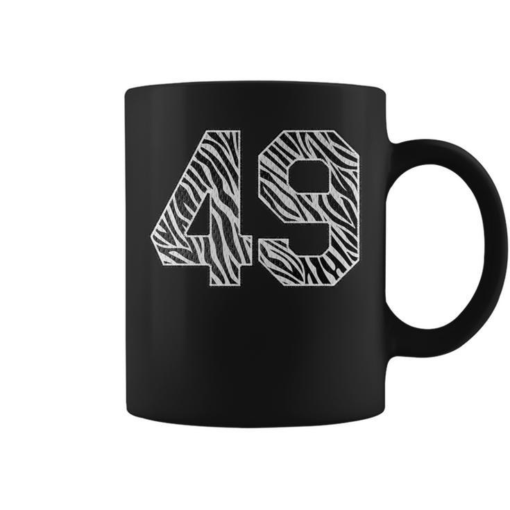Number 49 In Zebra Print Fanwear Sports Jersey Player Coffee Mug