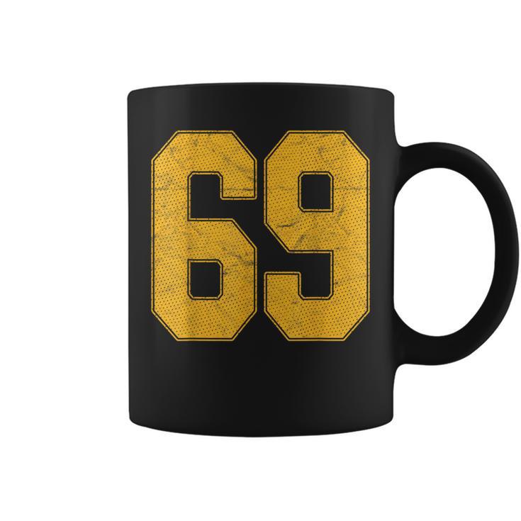 Number 69 Numbered Uniform Sports Team Jersey 69Th Birthday Coffee Mug