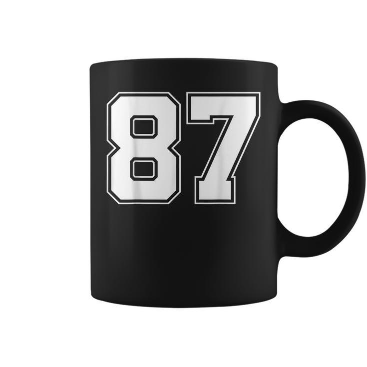 Number 87 Best Classic College American Varsity Style Font Coffee Mug