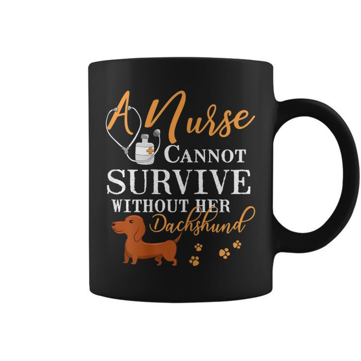 Nurse Dachshund Mom Quote Dogs Lover Coffee Mug