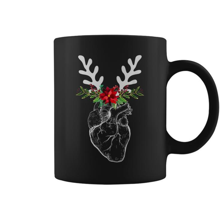 Nurse Heart Anatomy Reindeer Heart Cath Lab Rn Cardiology Hu Coffee Mug