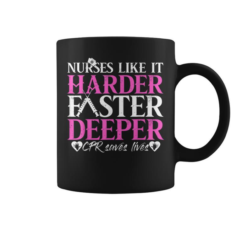 Nurses Like Harder Faster Deeper Cpr Saves Lives Coffee Mug