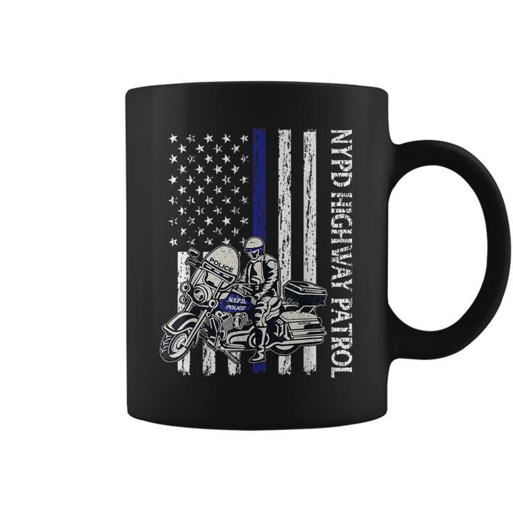 Nypd Highway Patrol Police Officer Law Enforcement Us Flag Coffee Mug