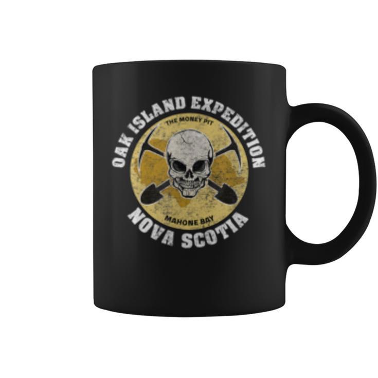 Oak Island Expedition Retro Templar Knight Skull Coffee Mug