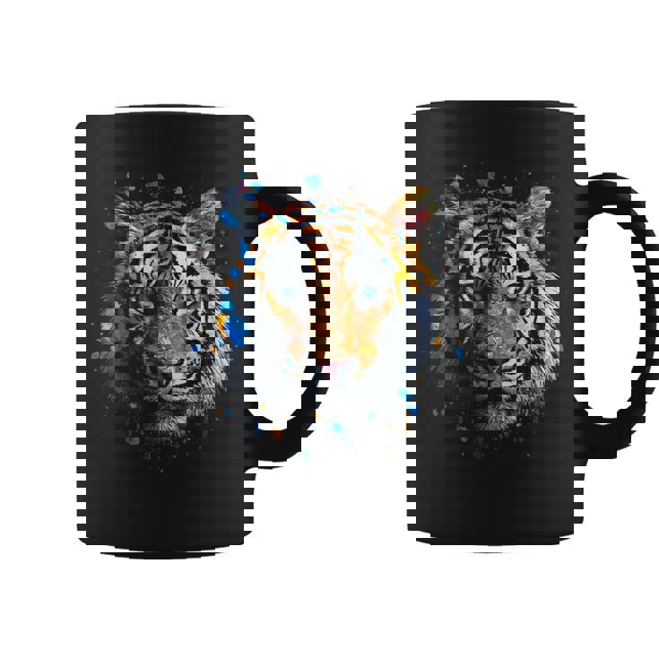 Obra De Arte De Tigre Colorido Animal Arte Tigre Taza de café