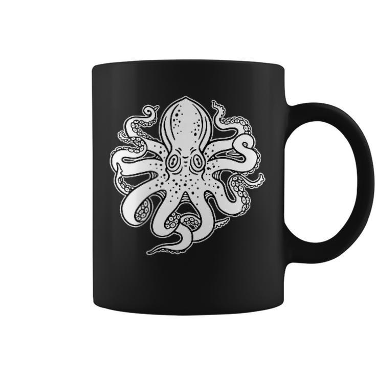 Octopus Old School Sailor Tattoo Clipper Ship And Swallows Coffee Mug