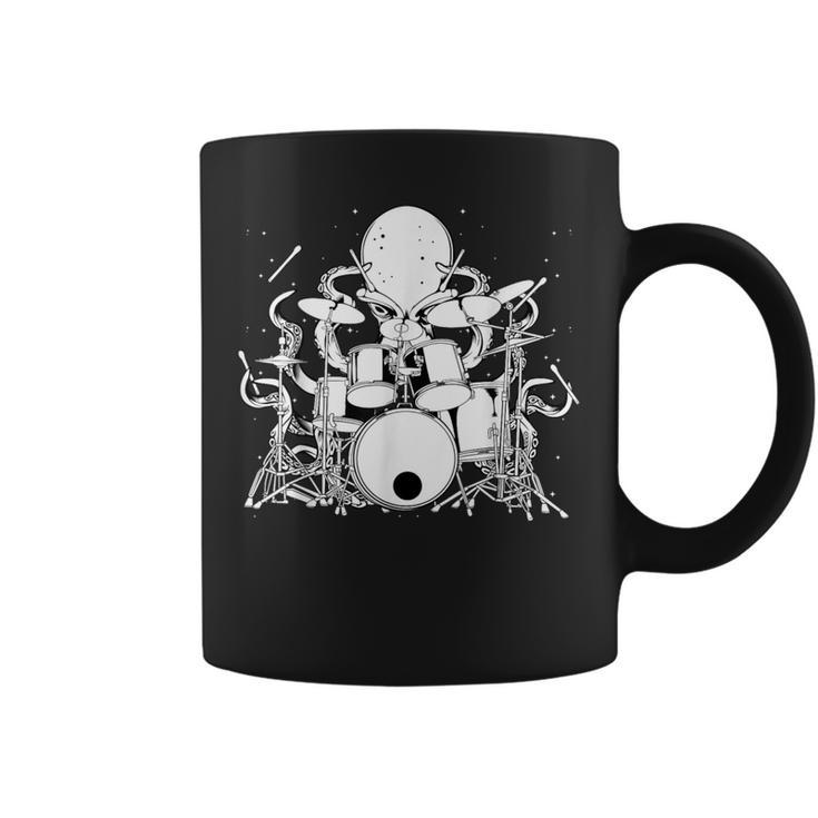 Octopus Playing Drums Drummer Musician Band Coffee Mug