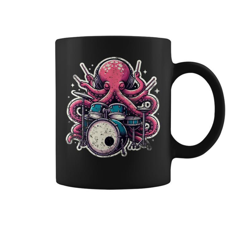 Octopus Playing Drums Drummer Musician Drumming Band Coffee Mug