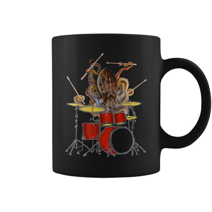 Octopus Playing Drums Unique Drummer  Coffee Mug