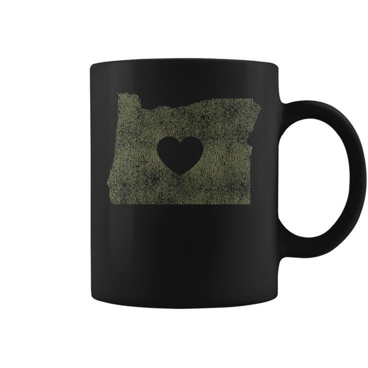 The Official Oregon Love Heart Beige Coffee Mug