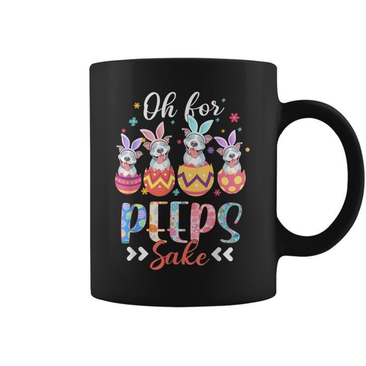 Oh For Peeps Sake Easter Pitbull Bunny Ear Egg Coffee Mug