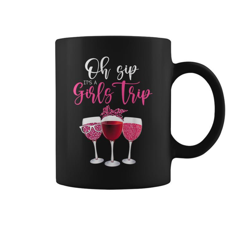 Oh Sip It's A Girls Trip Leopard Print Wine Glasses Coffee Mug