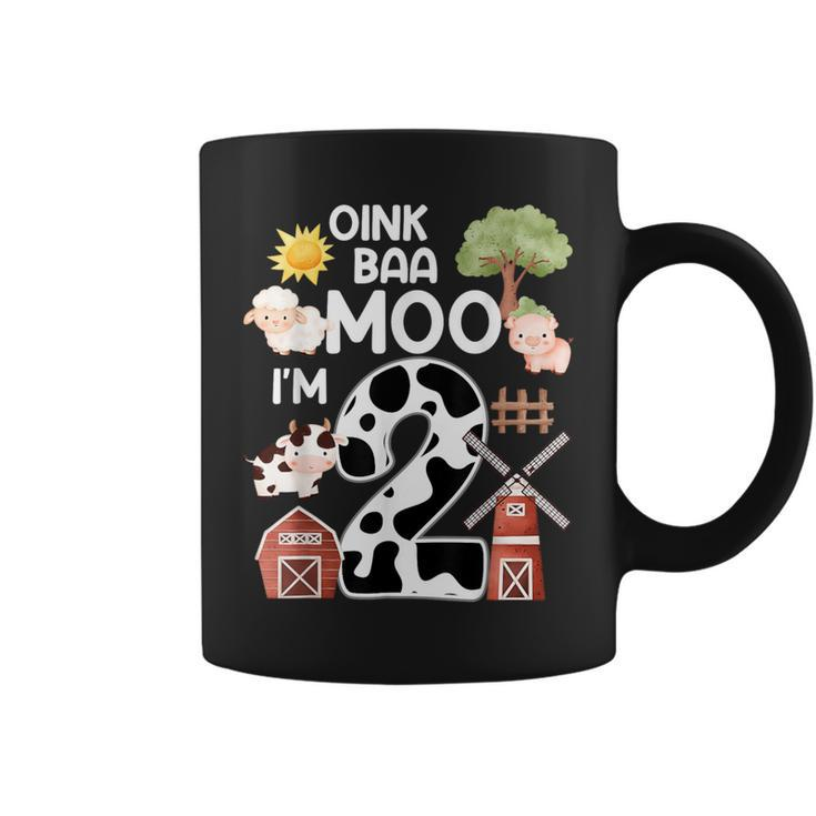 Oink Baa Moo I'm 2 Farm Theme Birthday 2 Year Old Party Coffee Mug