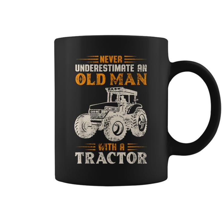 An Old Man With A Tractor Farmer Dad Grandpa Fathers Day Coffee Mug