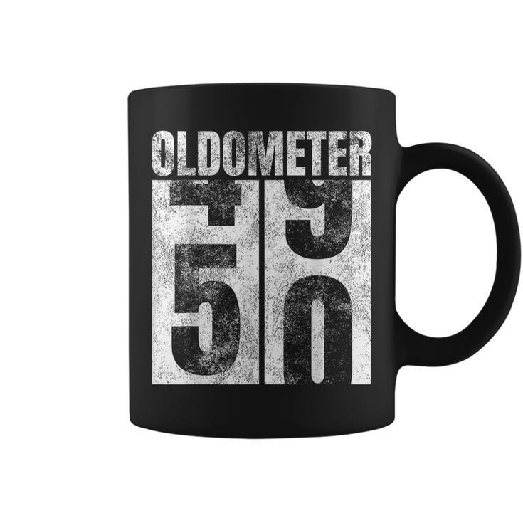 Oldometer 49-50 Yrs Old Man Woman Bday Graphic 50Th Birthday Coffee Mug