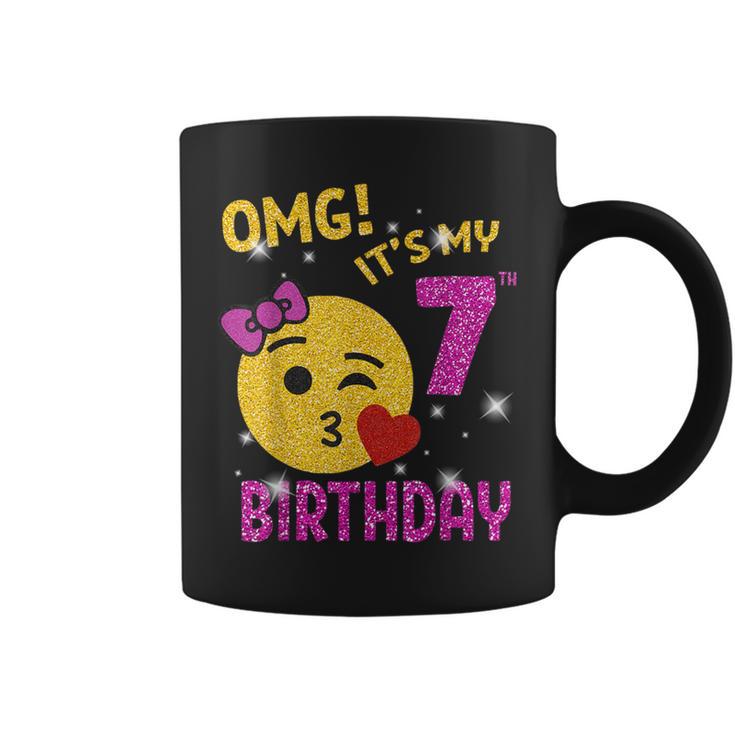 Omg It's My 7Th Birthday Girl Cute 7 Yrs Old Birthday Party Coffee Mug