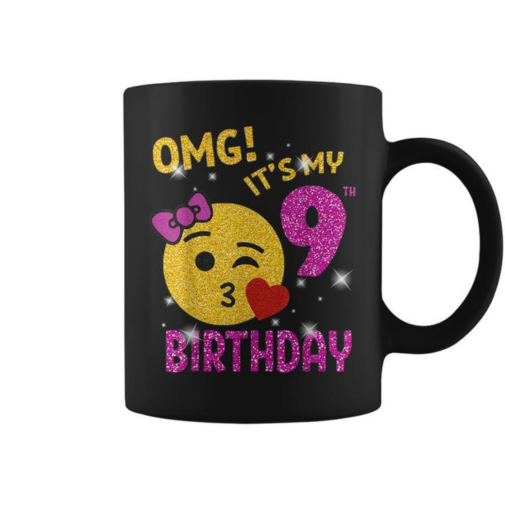 Omg It's My 9Th Birthday Girl Cute 9 Yrs Old Birthday Party Coffee Mug