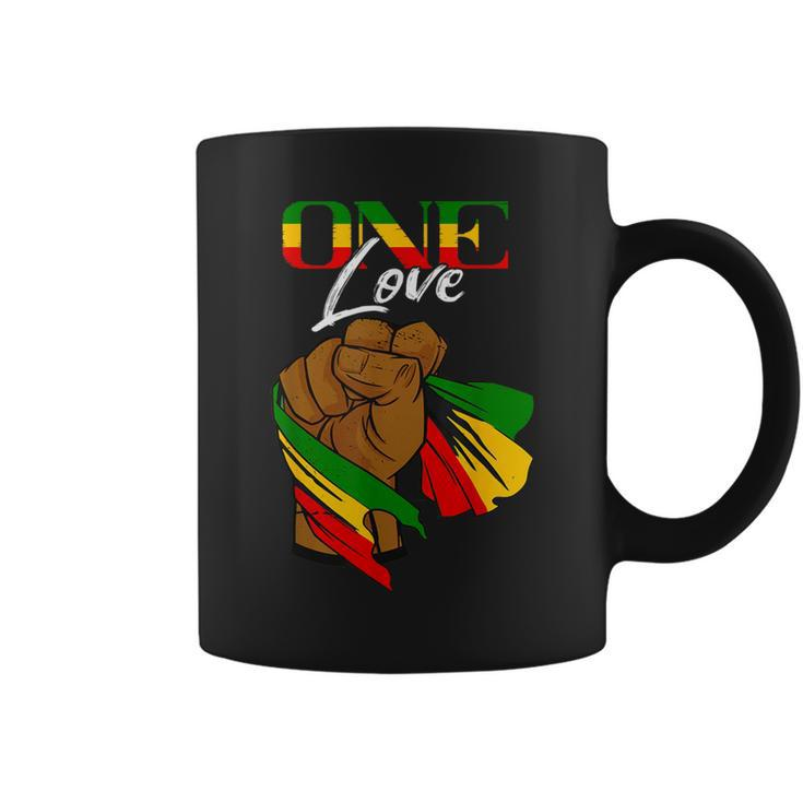 One Love Handfist Jamaica Reggae Music Lover Rasta Reggae Coffee Mug