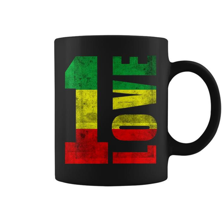 One Love Rasta Reggae Jamaican Pride Positivity Vintage Coffee Mug