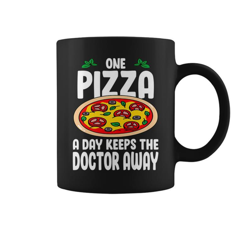 One Pizza A Day Keeps The Doctor Away Eating Pizza Italian Coffee Mug