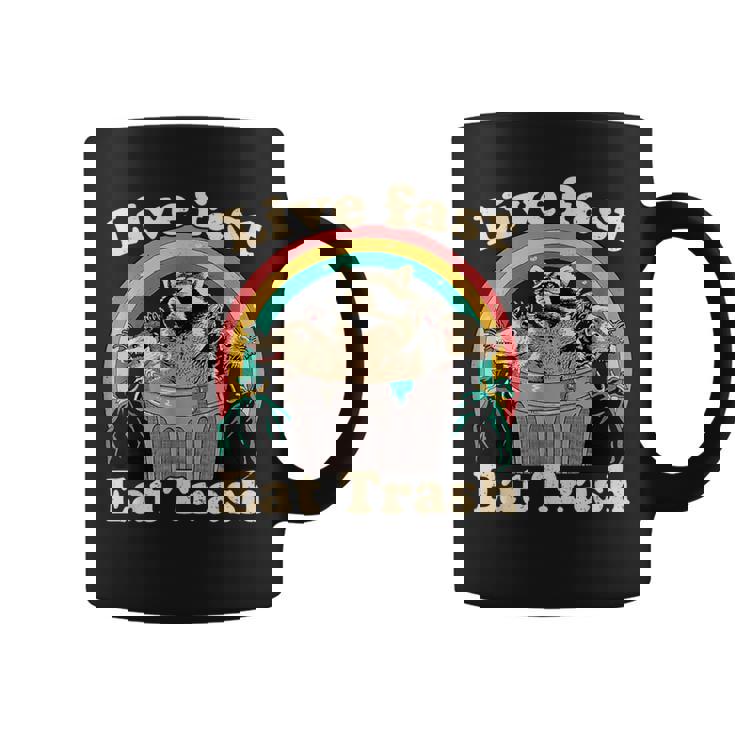 Opossum Raccoon Skunk Live Fast Eat Trash Street Cats Squad Coffee Mug
