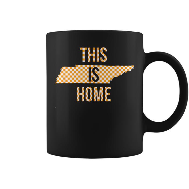 Orange White Tennessee State Outline Tennessee This Is Home Coffee Mug